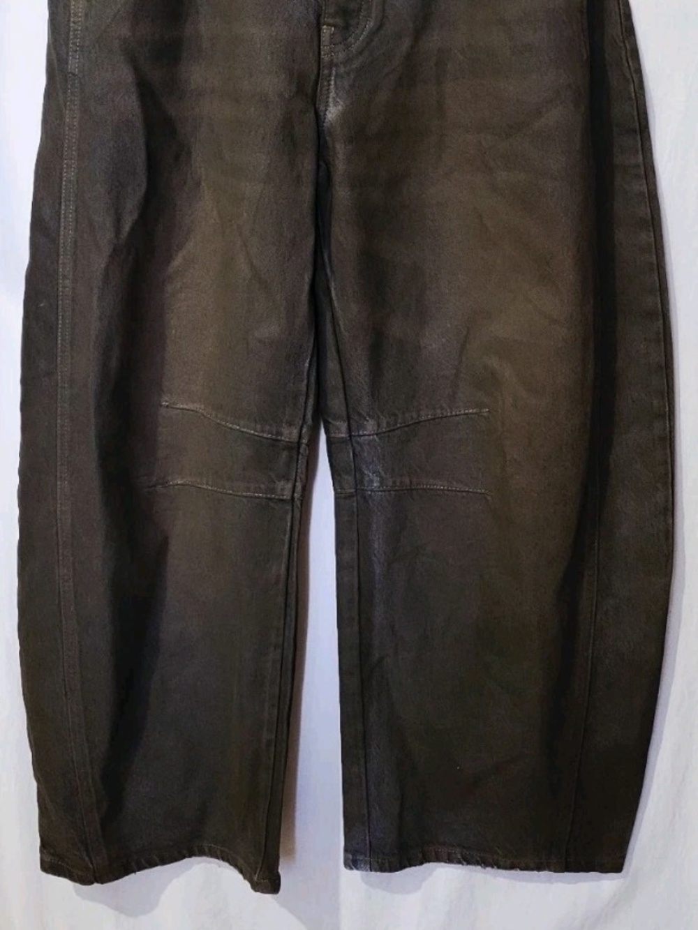 Unworn - Free People Coated Barrel Leg Denim Jeans - Picture 12 of 15